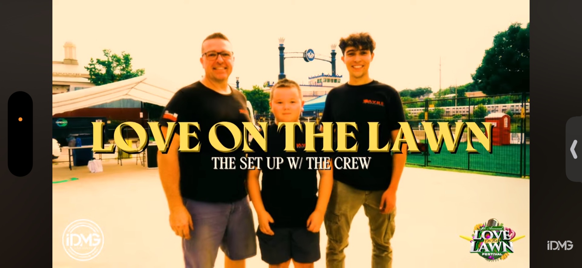 The crew setting up Festival Park before the show